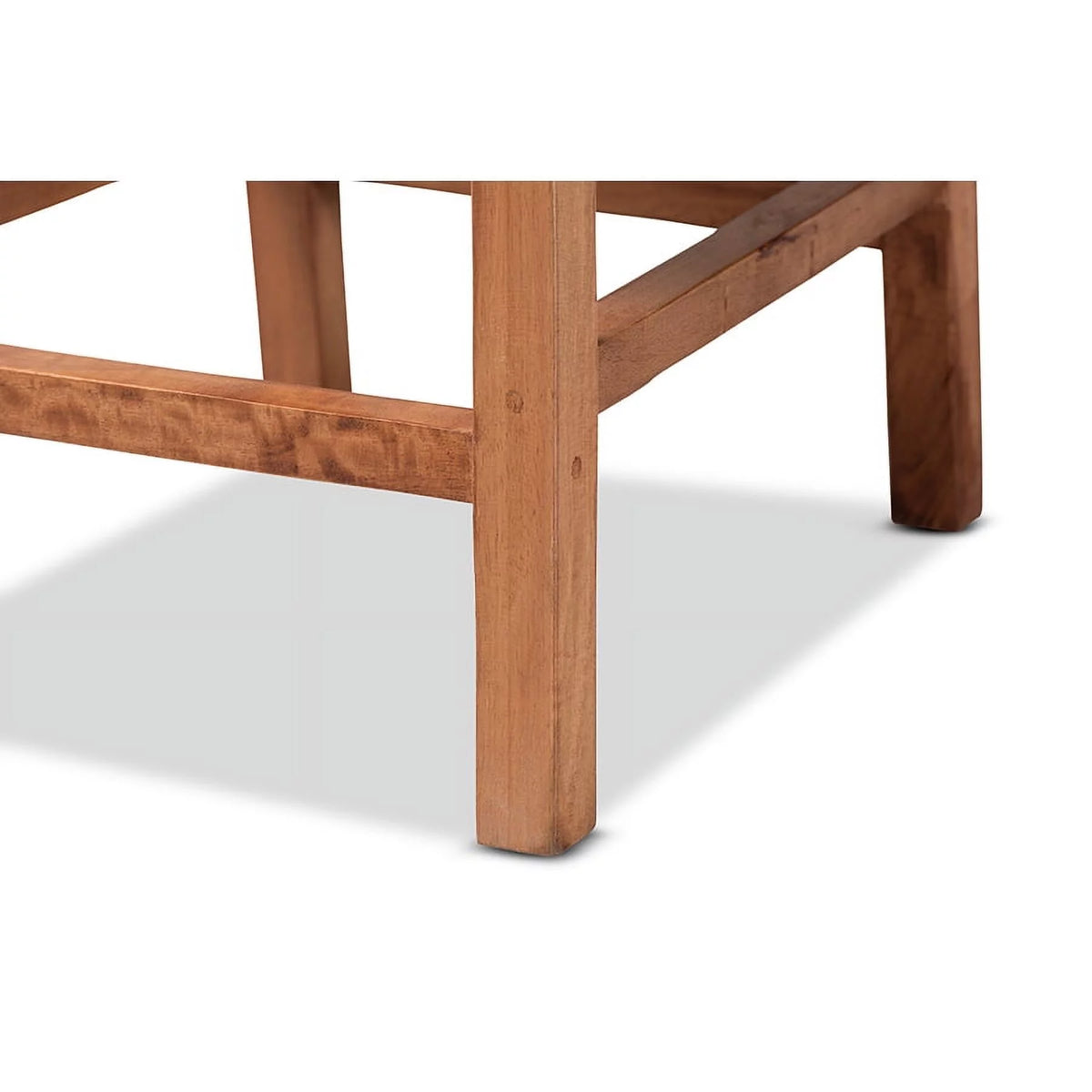 Natural Brown Rattan and Walnut Brown Wood Counter Stool K317