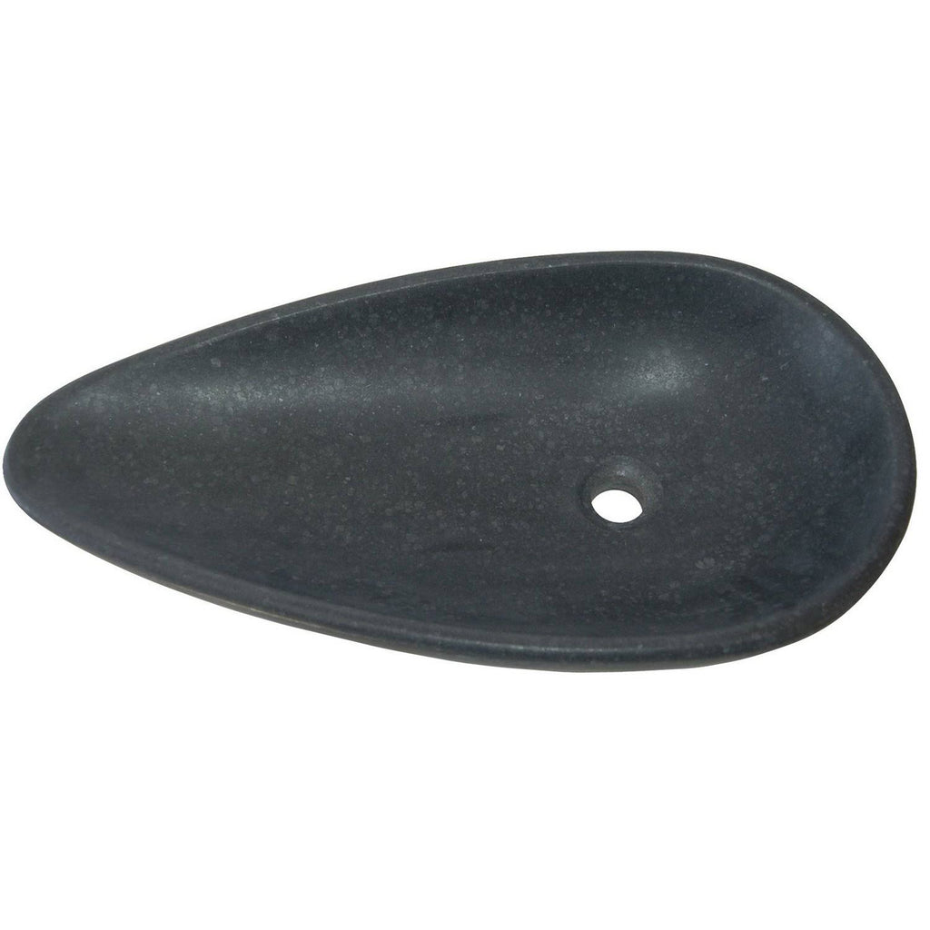 Honed Black Basalt Vessel Sink H225258