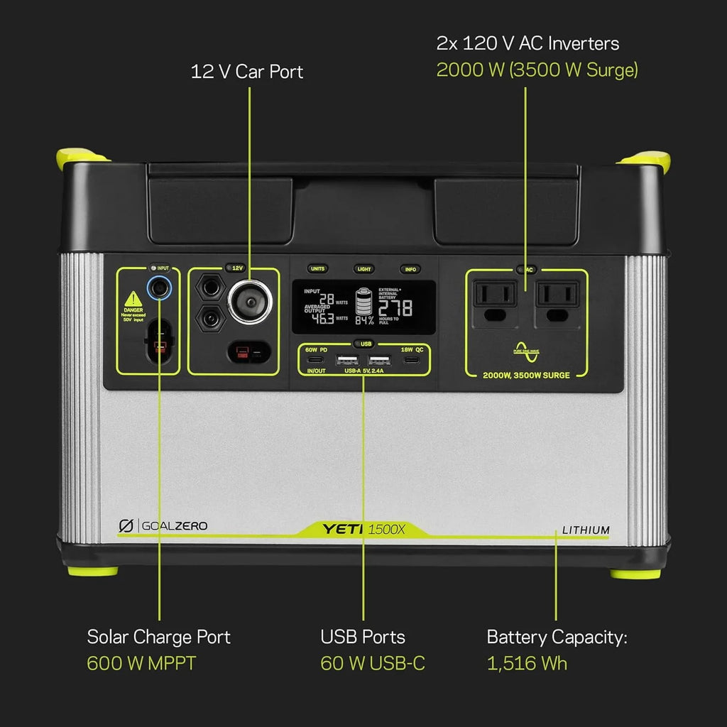 Portable Power Station 1516Wh Lithium Battery 2000 Watt J47640