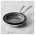 2pc Stainless Steel Ceramic Non-Stick Fry Pan Set M2369