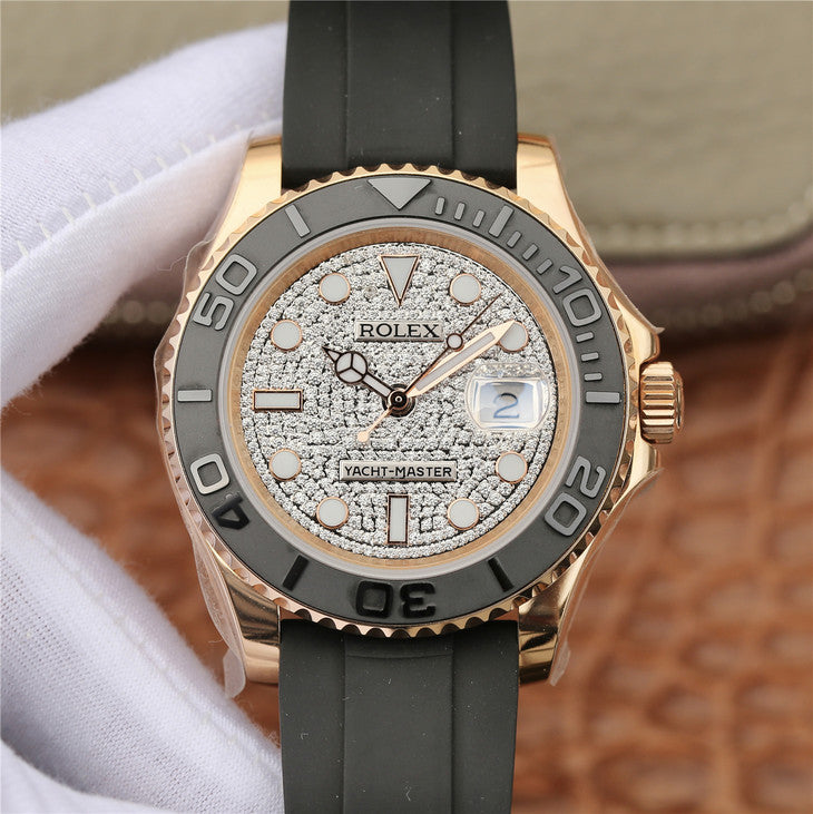 Golden Diamond Dial Rubber Strap 40mm R452