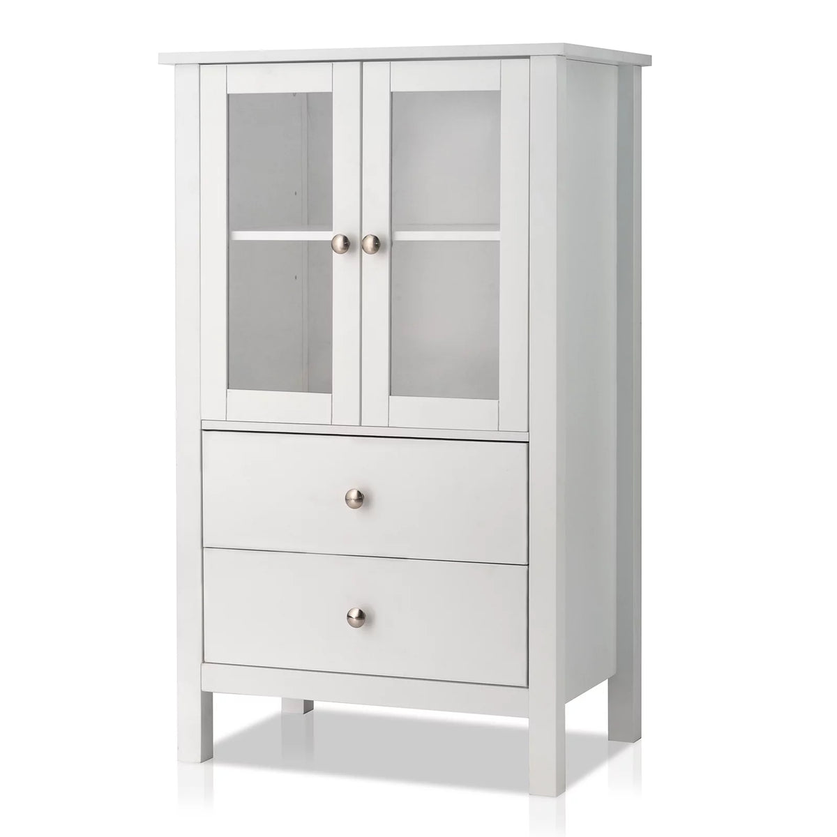 White Free Standing Bathroom Cabinet with Drawer and Shelf Z9640