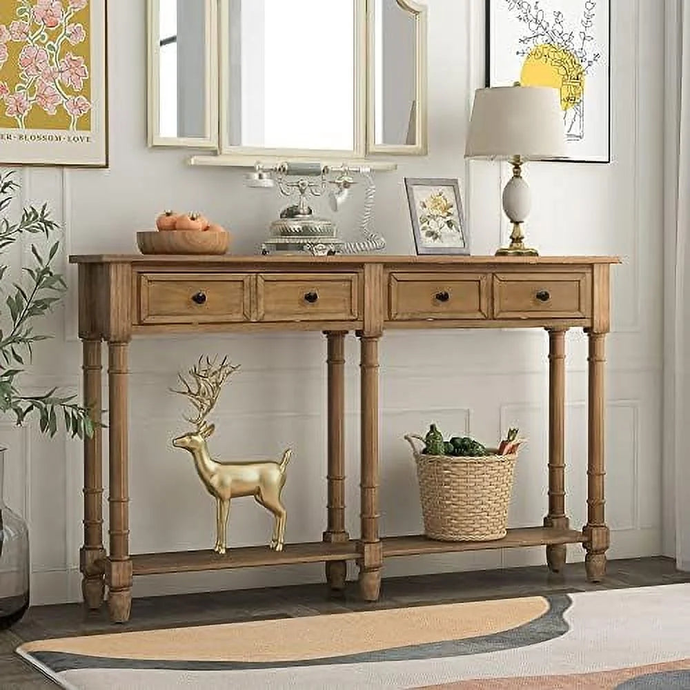 Solid Wood Console Table with 2 Drawers Z84793