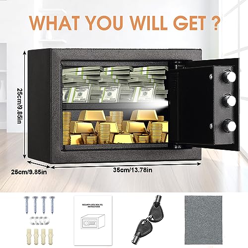 1.0 Cubic Feet Fireproof Waterproof Digital Safe with Keypad Lock and Removable Shelf C308