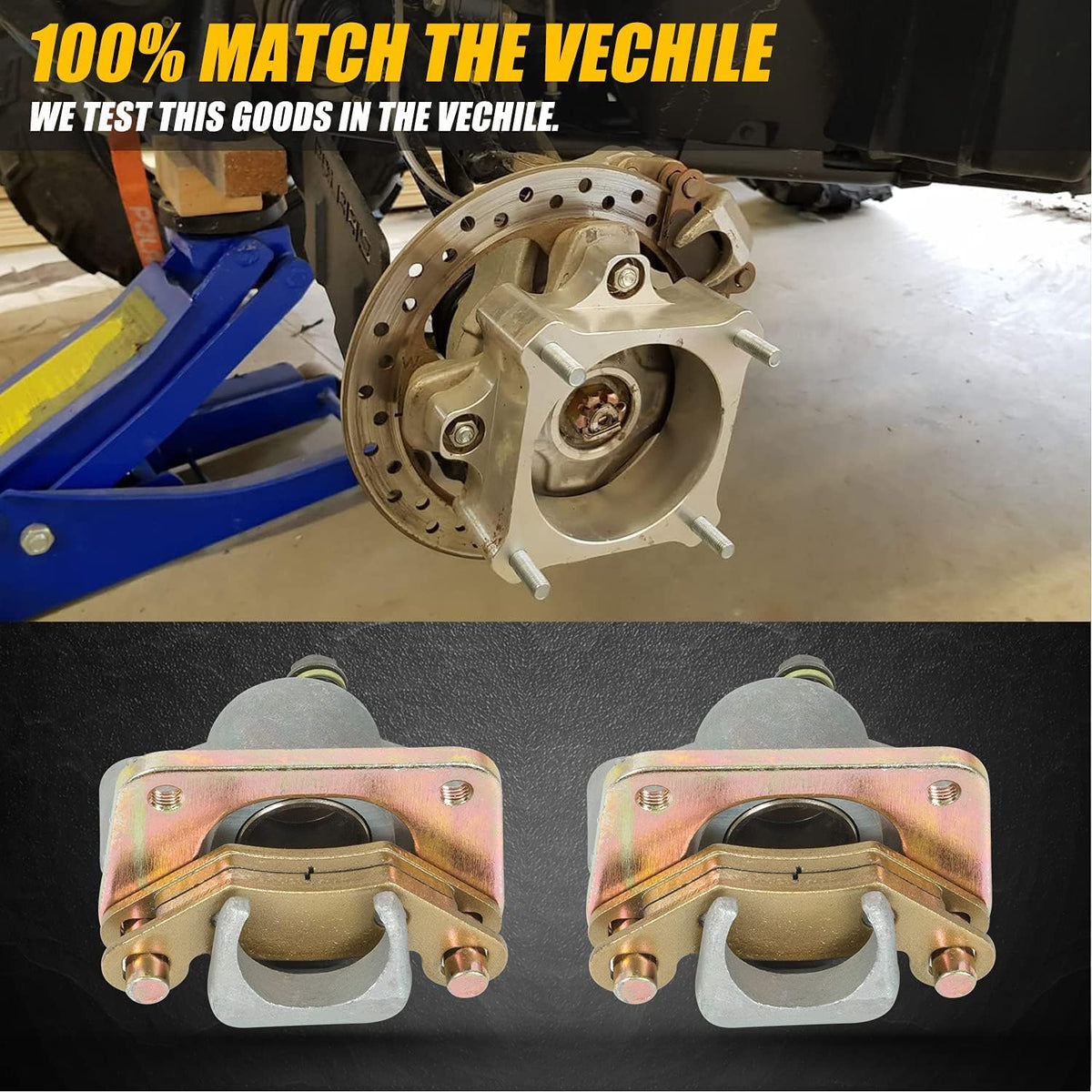 Rear Left & Right Brake Caliper Assembly Pack of 2 F4537