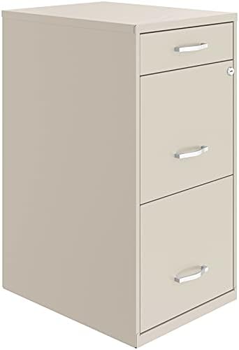 18in Deep 3 Drawer Metal File Cabinet Pearl White Z998787