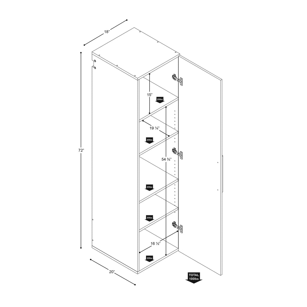 Light Gray Wall Mounted Garage Storage Cabinet X84130