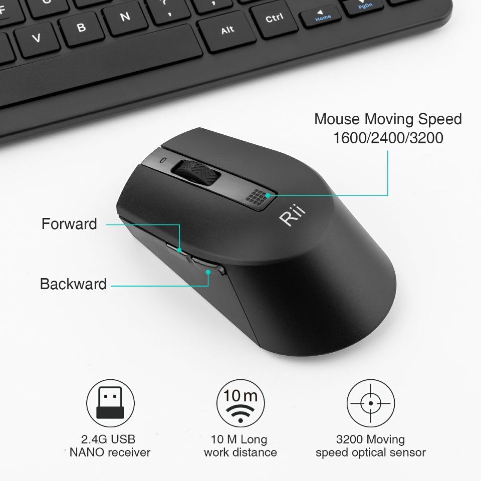 2.4 Gigahertz Ultra-Slim Wireless Keyboard and Mouse Combo (Black) Z23305