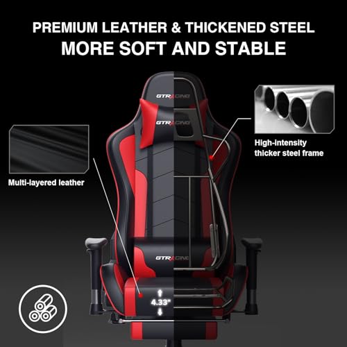 Gaming Chair with Footrest Speakers Bluetooth Ergonomic X57856