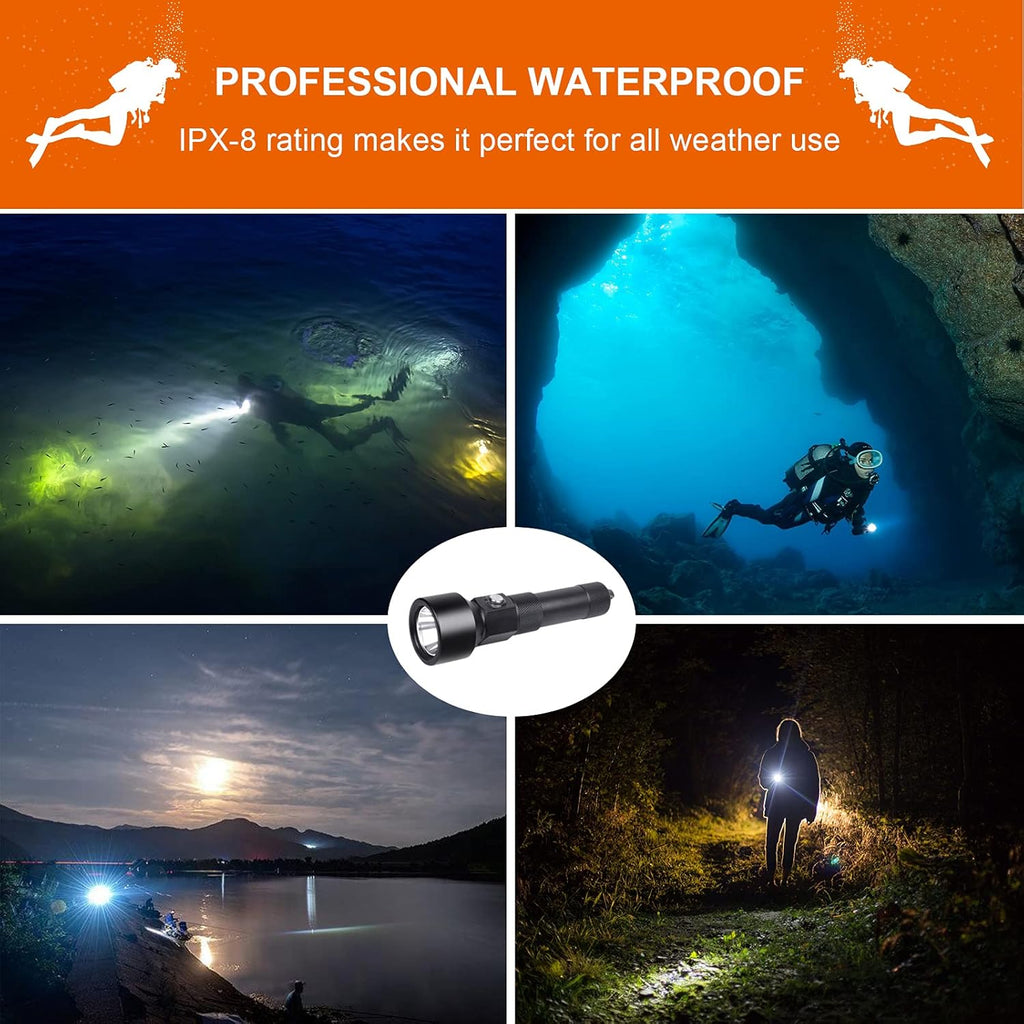1300 Lumens IPX-8 Waterproof Dive Light U487537