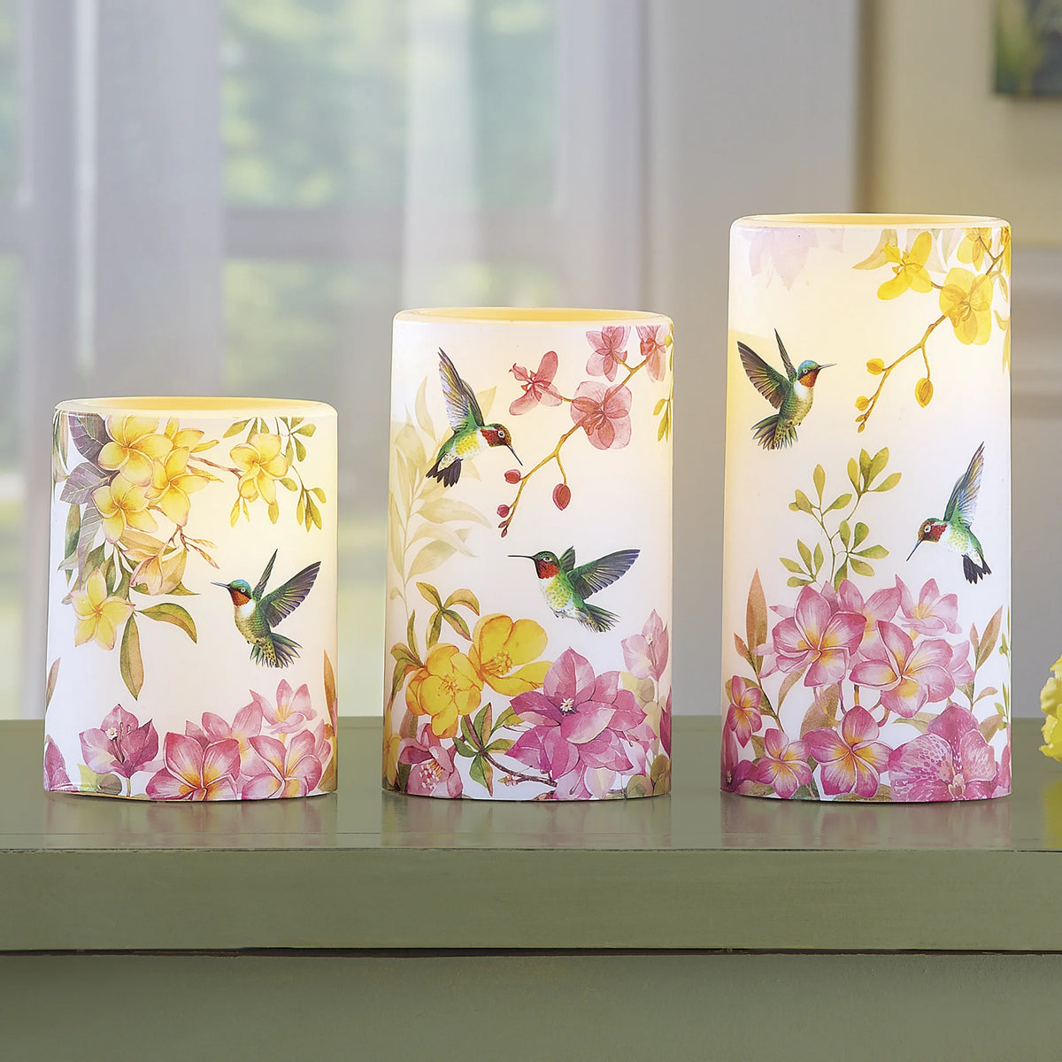 Floral Candles Set of 3 H416