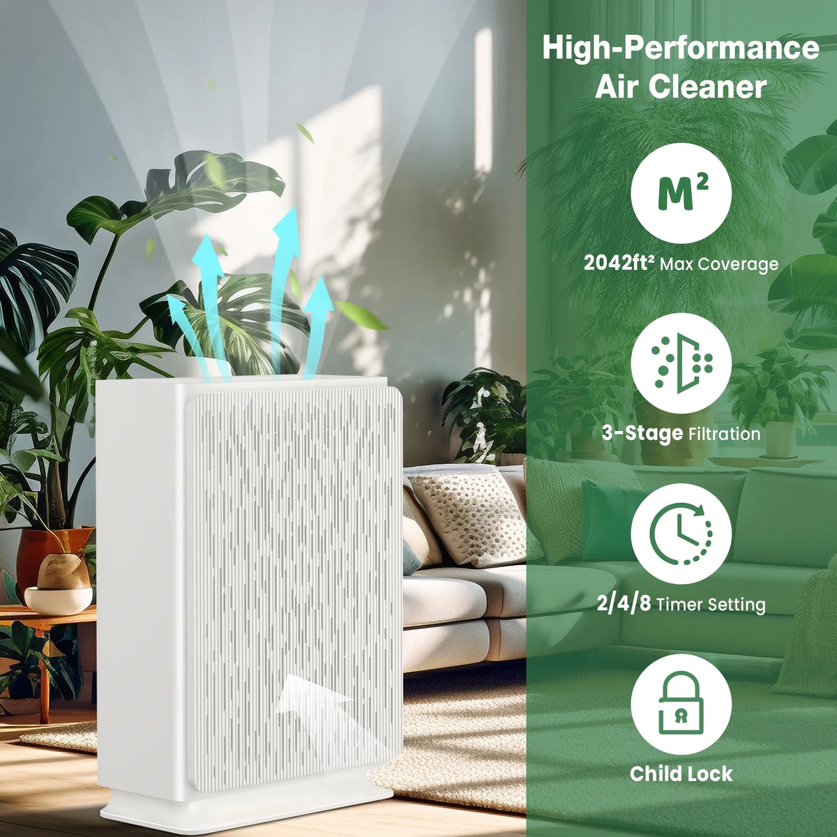 H13 True HEPA Air Purifier for Large Room N782