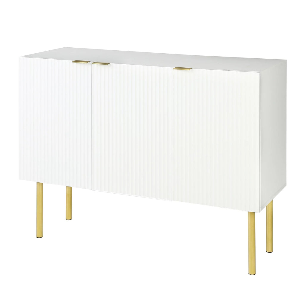 White Wood Buffet Cabinet with Storage P85064