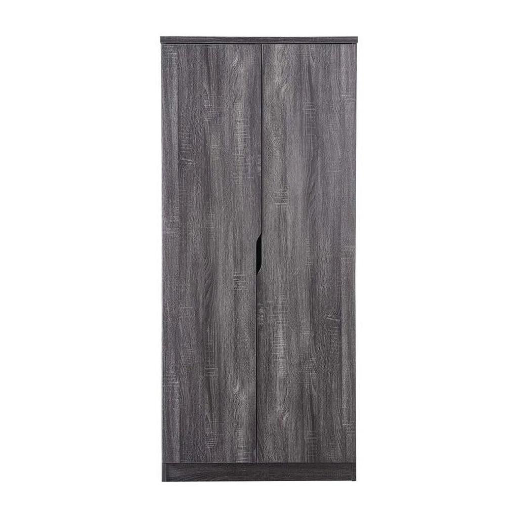 Contemporary Wood Wardrobe in Distressed Gray R6862