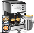 Black 20 Bar Espresso Coffee Machine with Milk Frother Steam Wand, 1.5L Water Tank P171