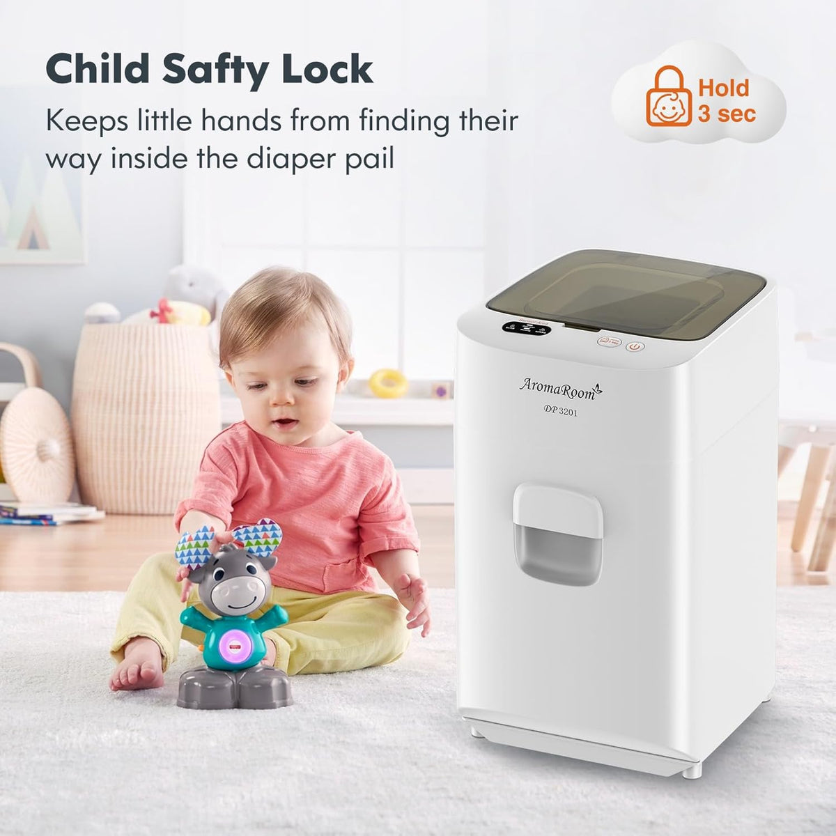 Diaper Pail Odor-Locking Individually Sealed Baby Diaper Pail Smart Trash Can Full-Automatic Packing Self-Changing O7960