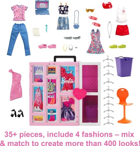 Barbie Dream Closet Playset with 35+ Doll Clothes & Accessories Q2424