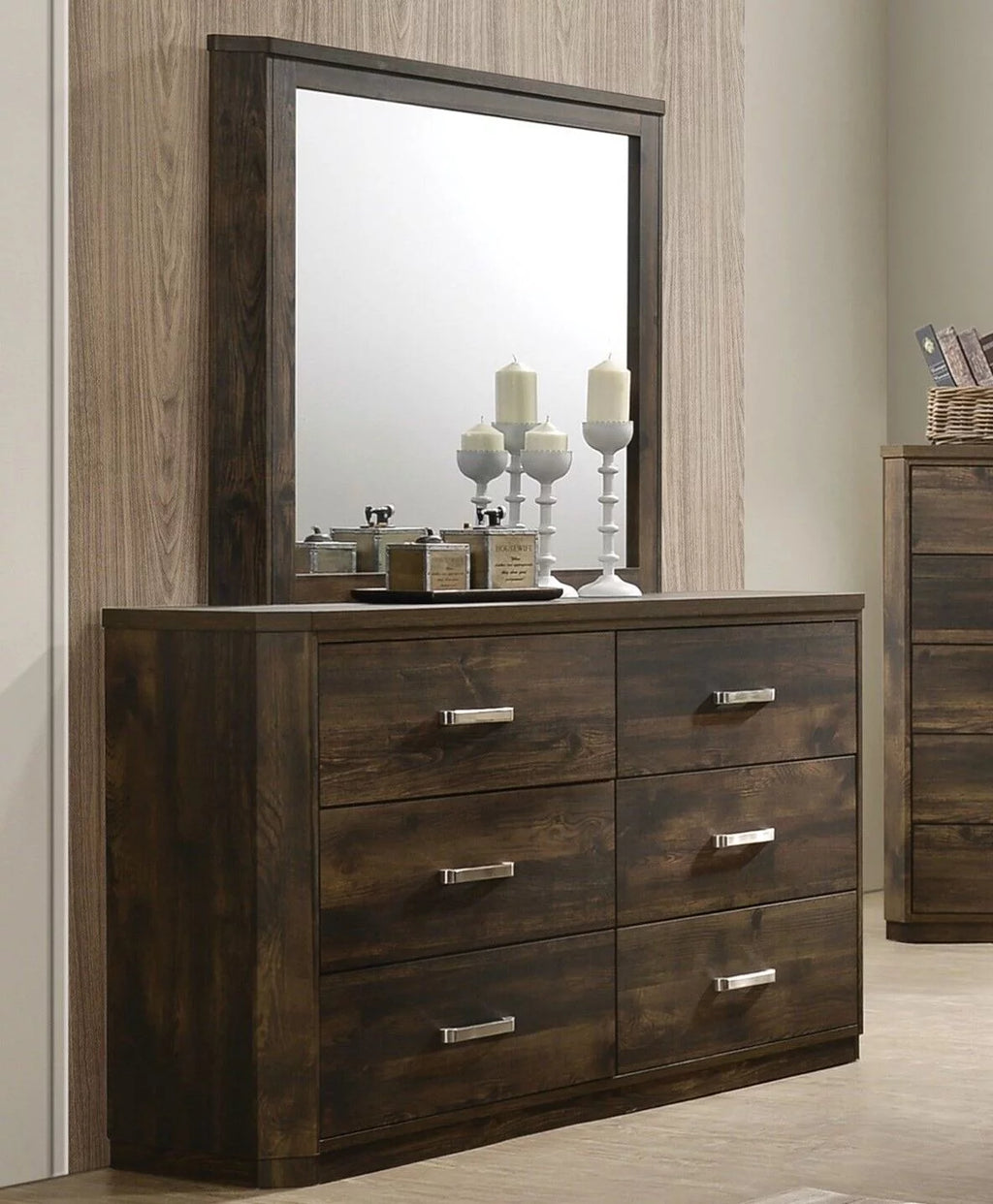 King Bedroom Set 4pc Wooden Furniture Z614