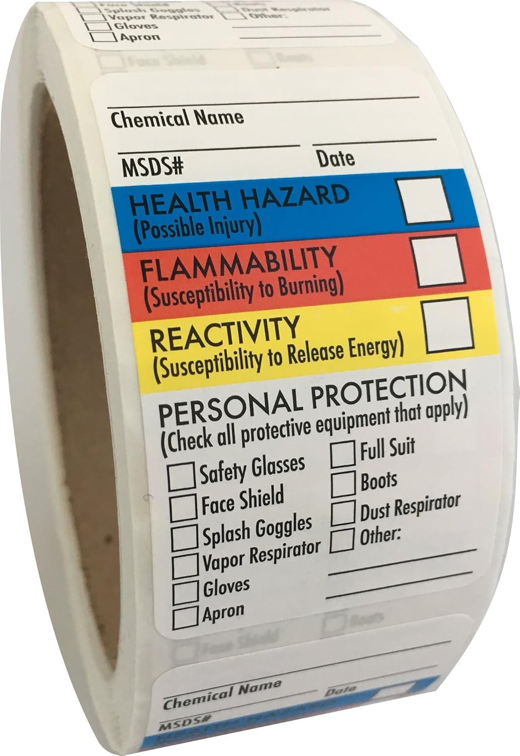 SDS Stickers, 1.5”x2.5”, Roll of 250, Self Adhesive F13900