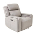 Light Grey Genuine Leather Recliner Chair C128