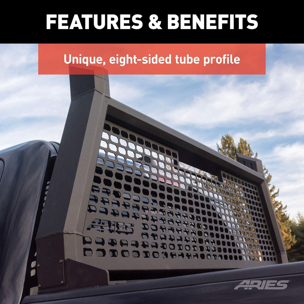 Black Aluminum Truck Headache Rack Cab Protector H435