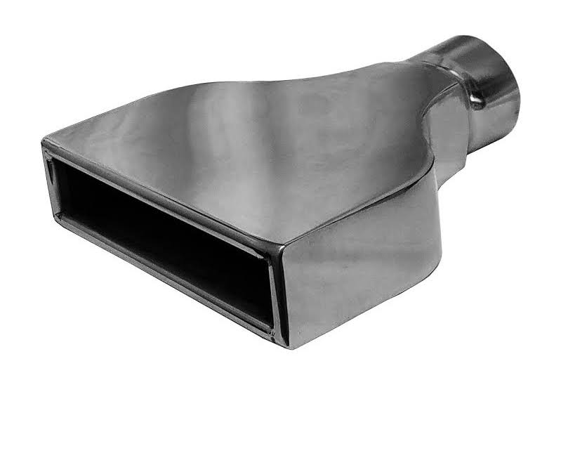 Black Chrome Rectangle Exhaust Tip 2.5x22 Inlet / 10x22 Long W10344