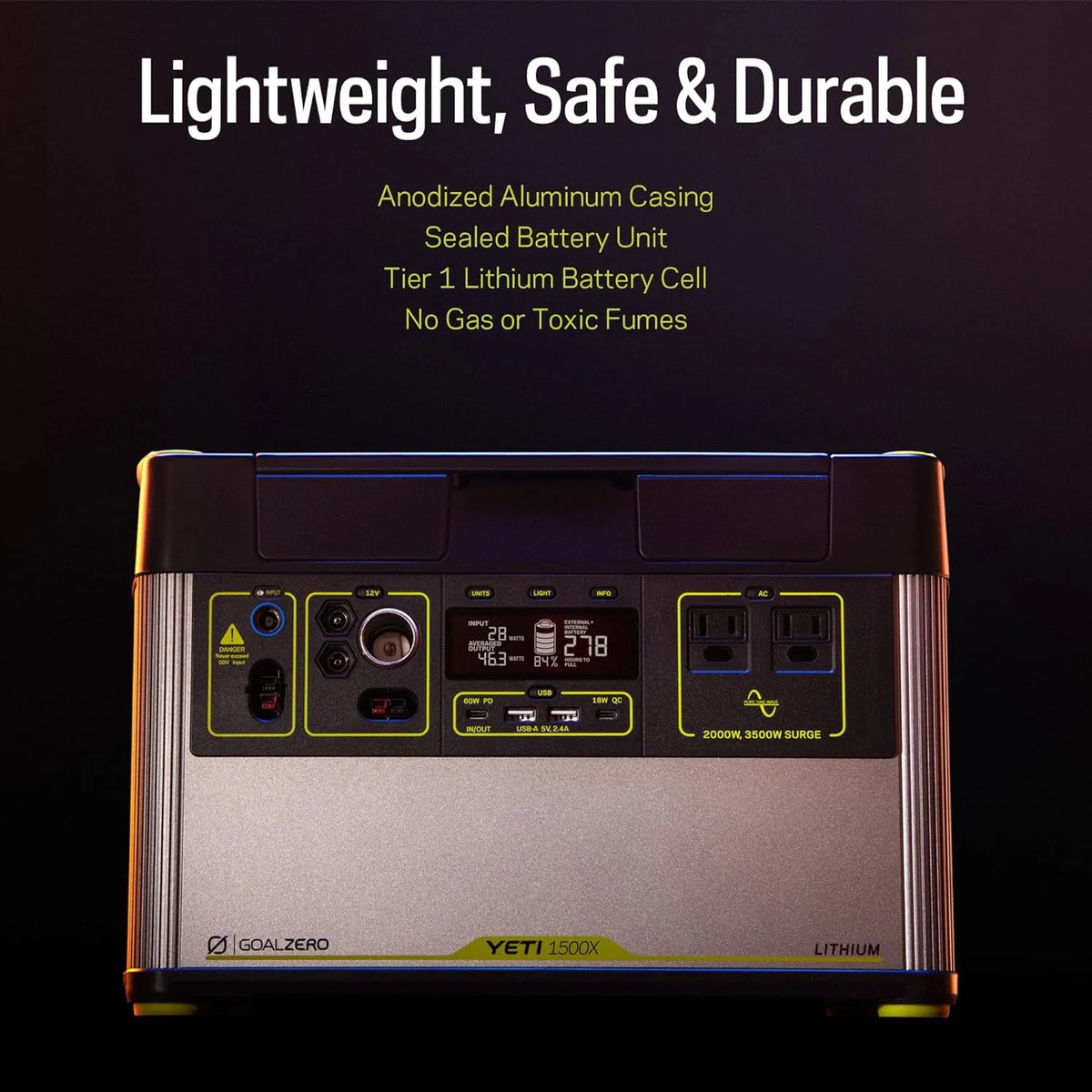 Portable Power Station 1516Wh Lithium Battery 2000 Watt J47640