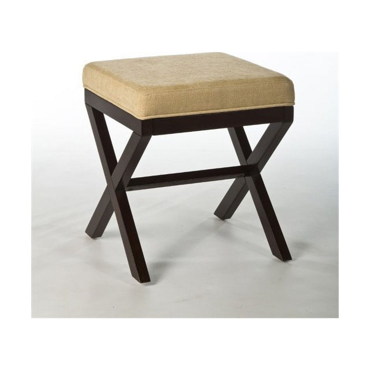 Espresso/Beige Polyester Fabric Vanity Stool R3798
