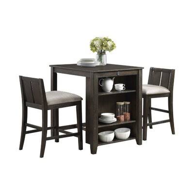 3 Piece Solid Wood Dining Set L563531