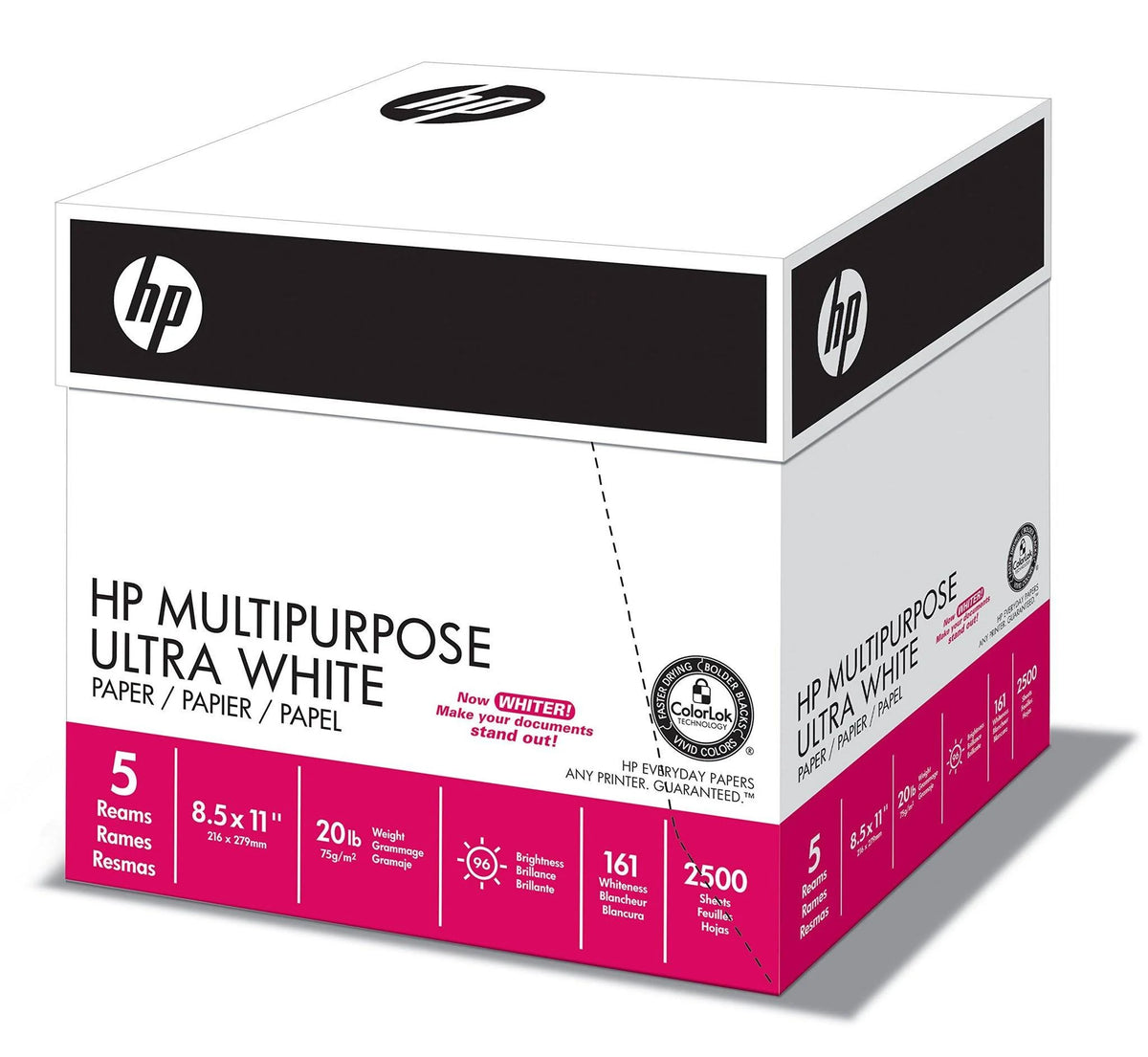 Multipurpose Ultra White 20lb 8.5x11 Letter 96 Bright 2500 Sheets Paper C44296
