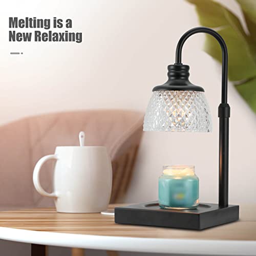 Black Electric Candle Warmer Lamp with 2 Bulbs Height Adjustable Dimmer F6732