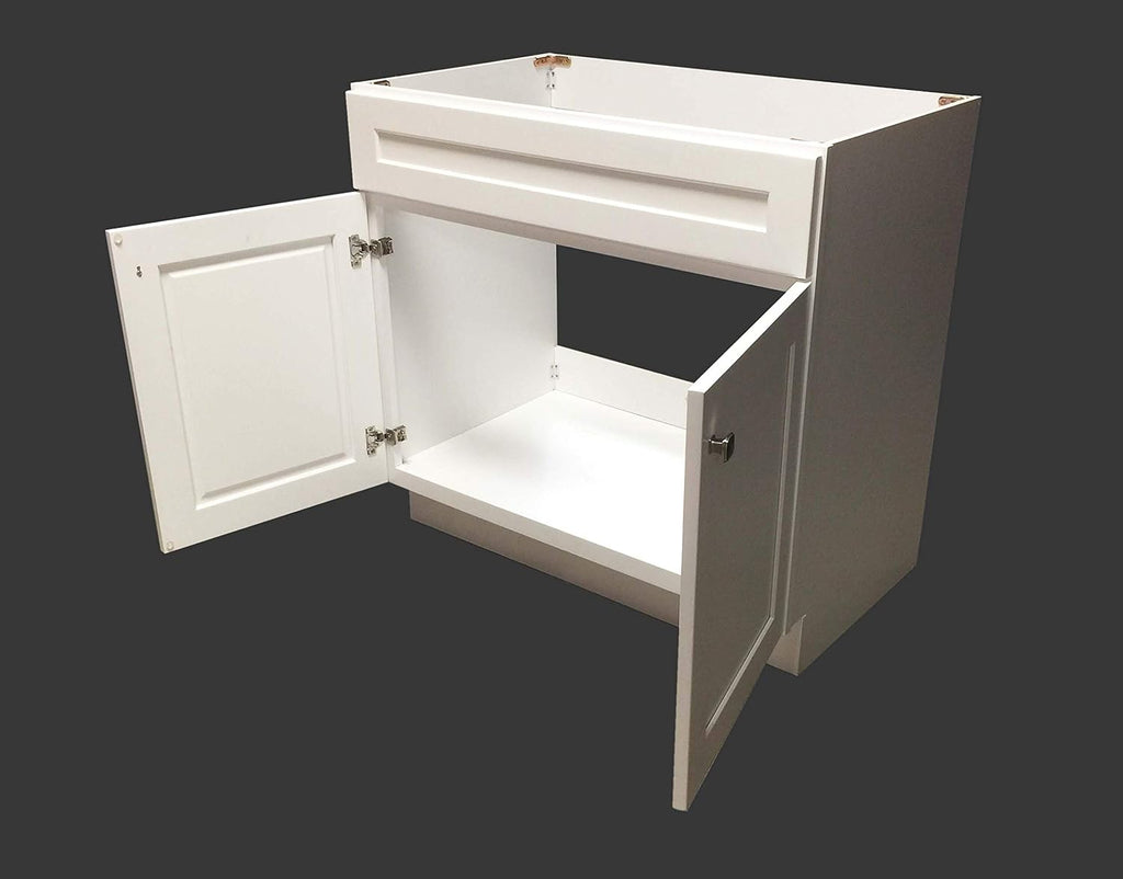 White Shaker Single-sink Bathroom Vanity Base Cabinet 24 Wide x 21 Deep T145