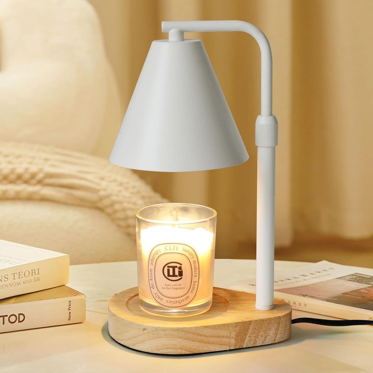 Candle Warmer Lamp with Timer, Adjustable Height Dimmable, 2 Bulbs R67246