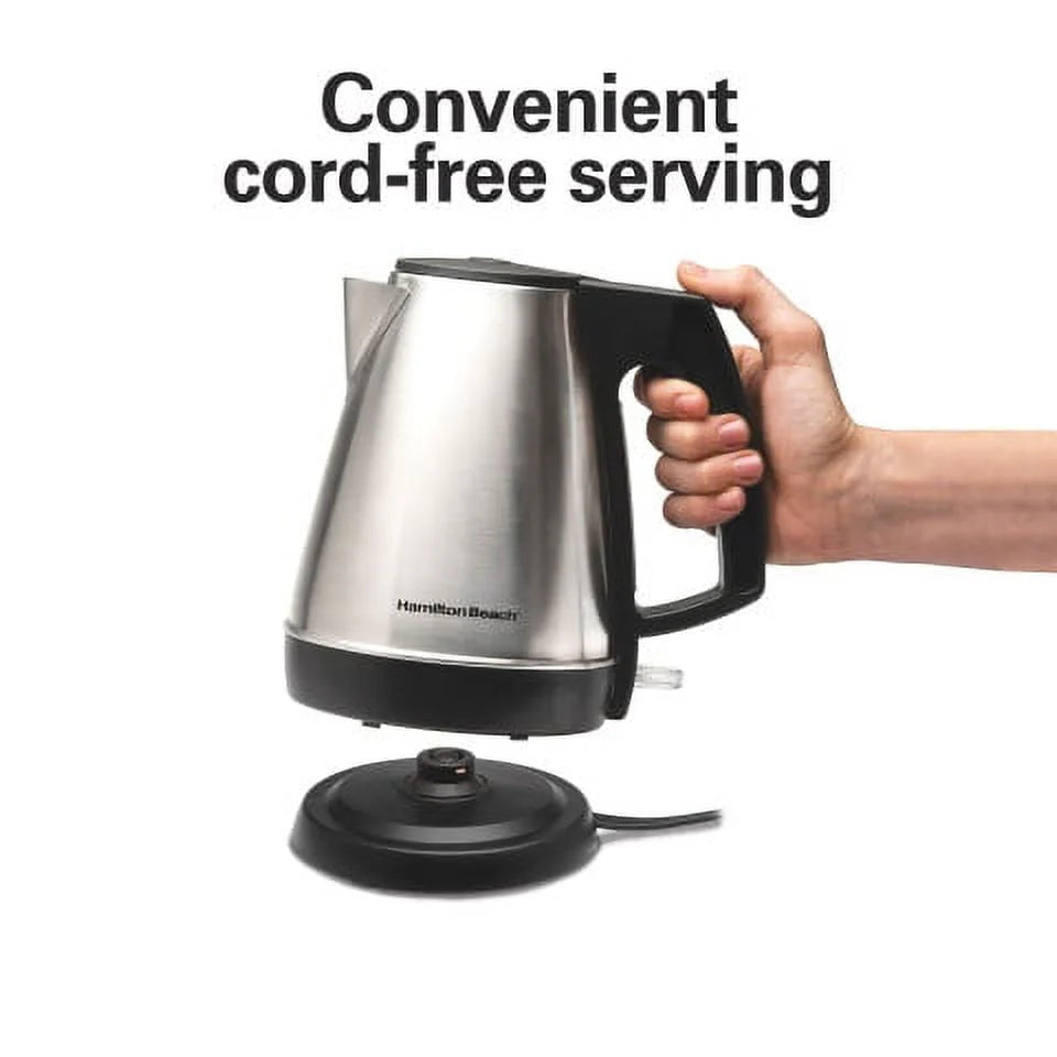 1 Liter Stainless Steel and Black Electric Kettle H346