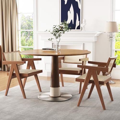 Walnut Round Wooden Dining Table 43.3" E503328