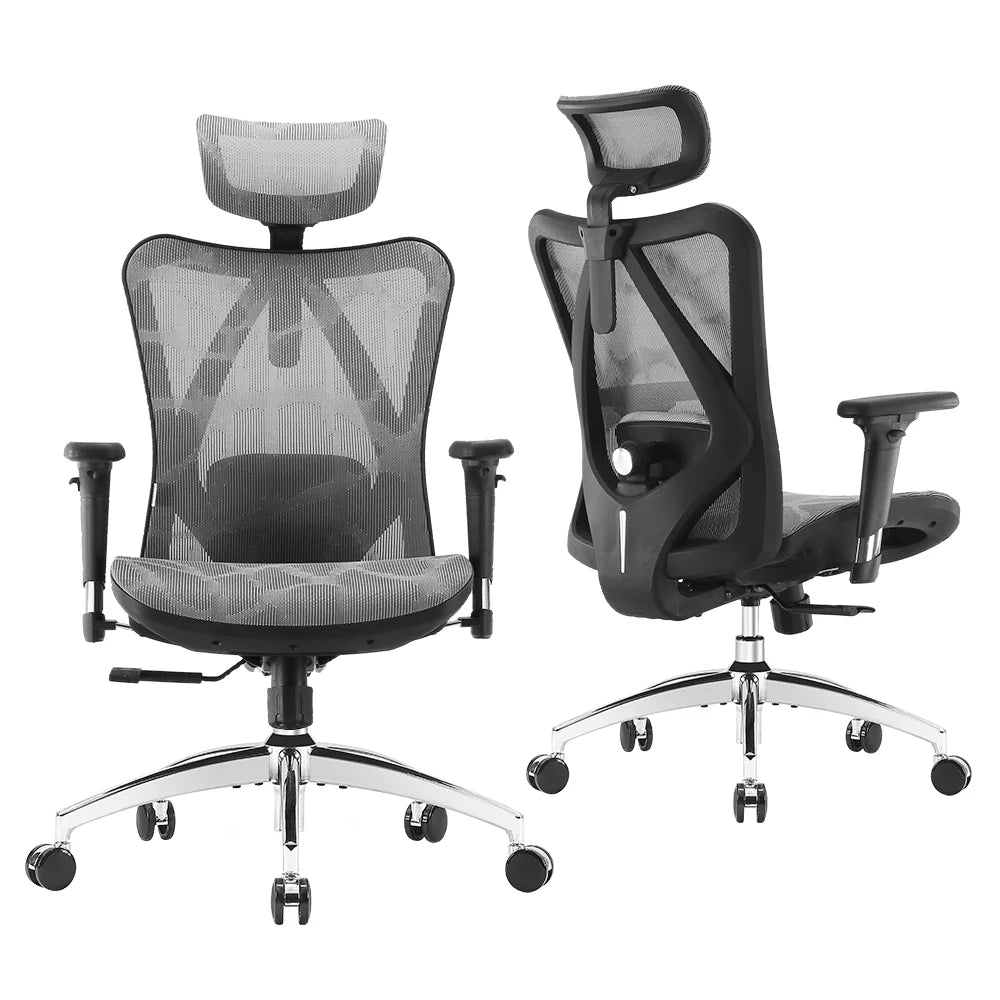 Black Ergonomic Mesh Office Chair with Headrest and Lumbar Support T912
