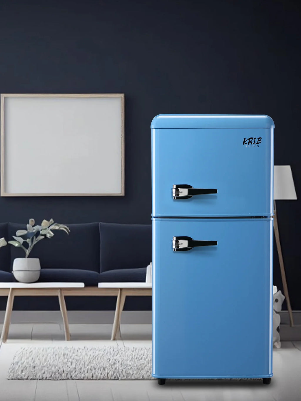 Blue 3.5 Cu.ft Mini Fridge with Freezer N470