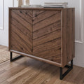 Oak Accent Chest Cabinet with 2 Doors & Adjustable Shelf M603