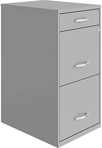 18in Deep 3 Drawer Metal File Cabinet Pearl White Z998787