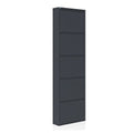 5 Tier Metal Shoe Cabinet with Cover, Anthracite S8957