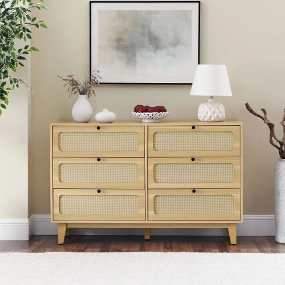 Wooden 6 Drawer Dresser Y704
