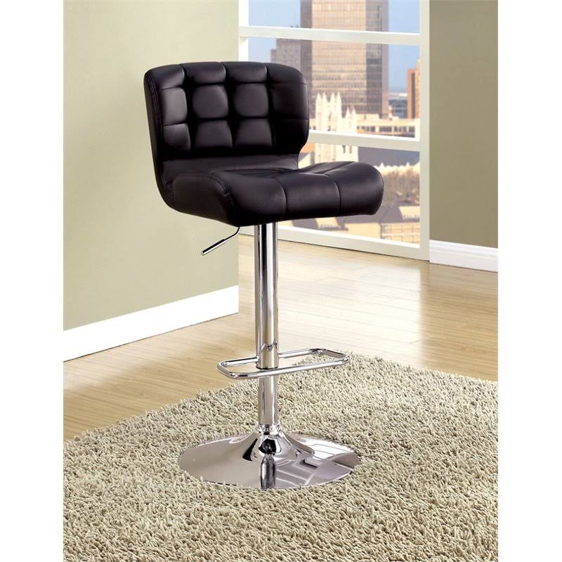 Black Faux Leather Adjustable Bar Stool B4591