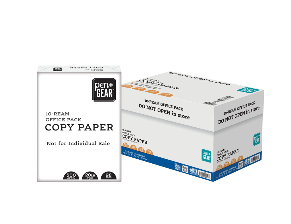 Copy Paper, 8.5 x 11, 92 Bright White, 20 lb., 10 Ream Case (5,000 Sheets) X999389