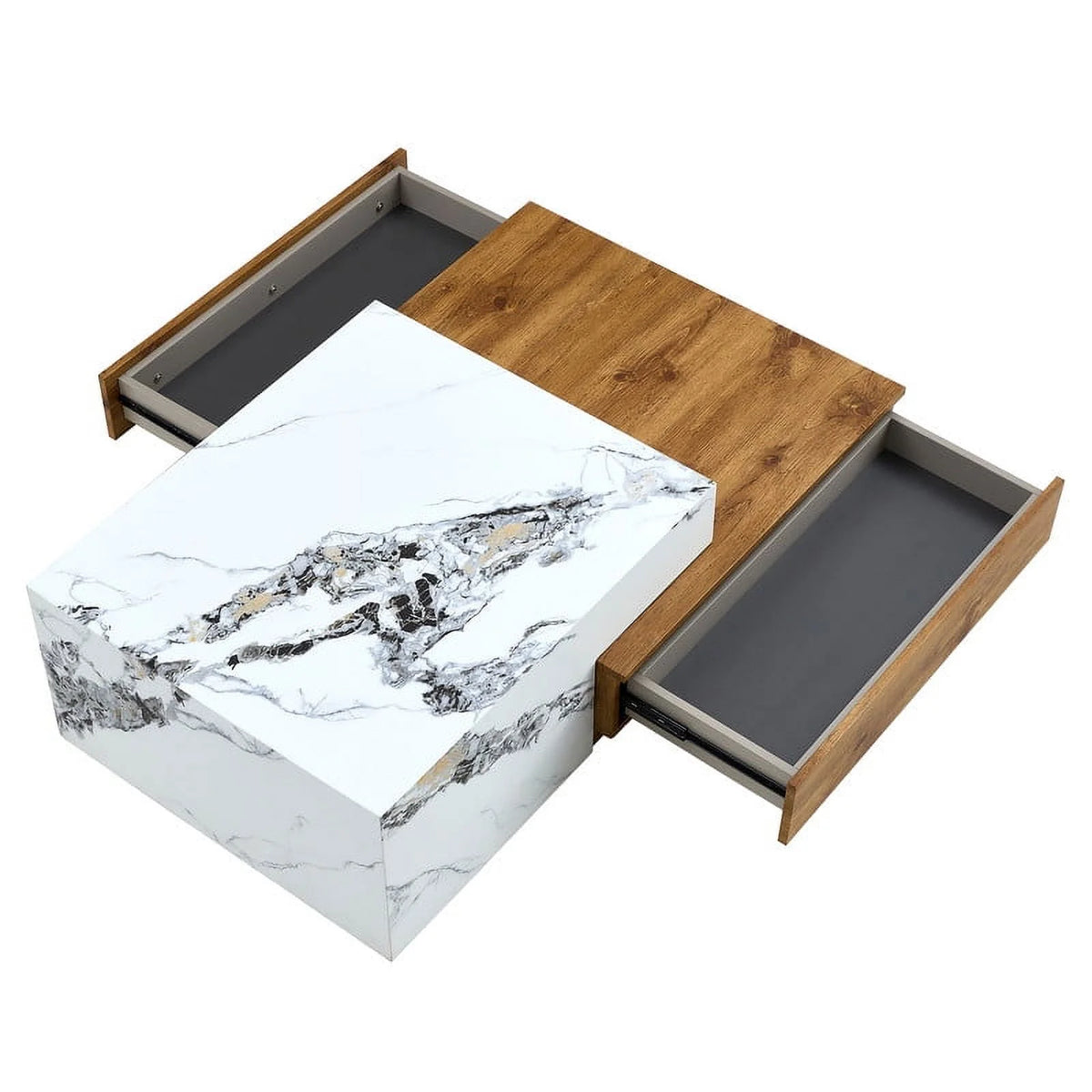 Modern Coffee Table with 2 Drawers White Finish A37413