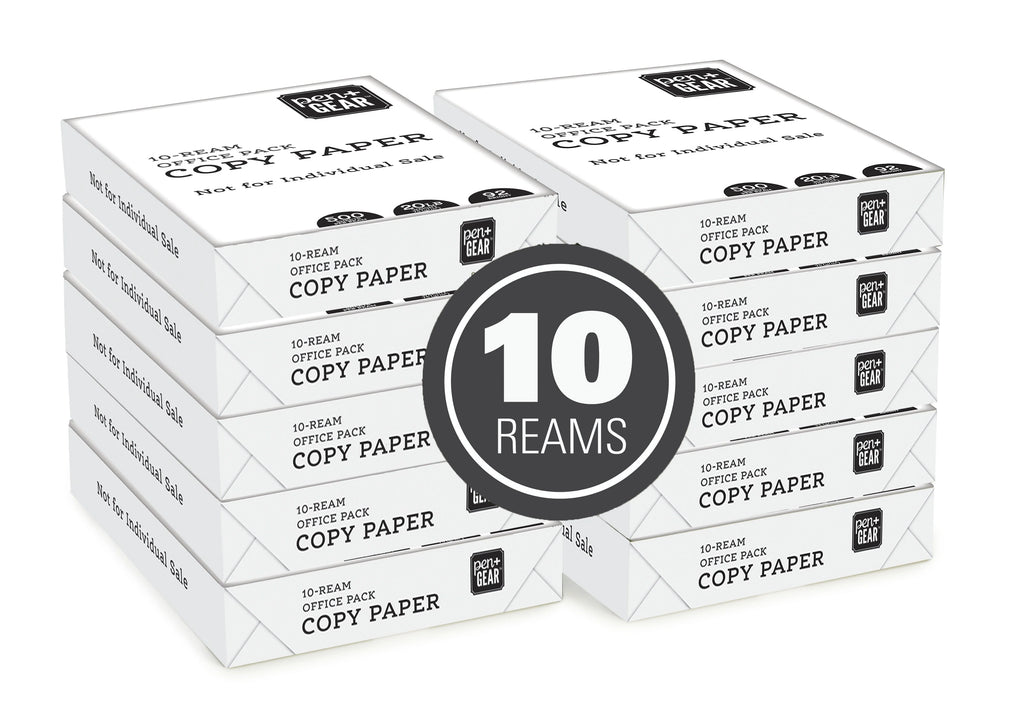 Copy Paper, 8.5 x 11, 92 Bright White, 20 lb., 10 Ream Case (5,000 Sheets) X999389