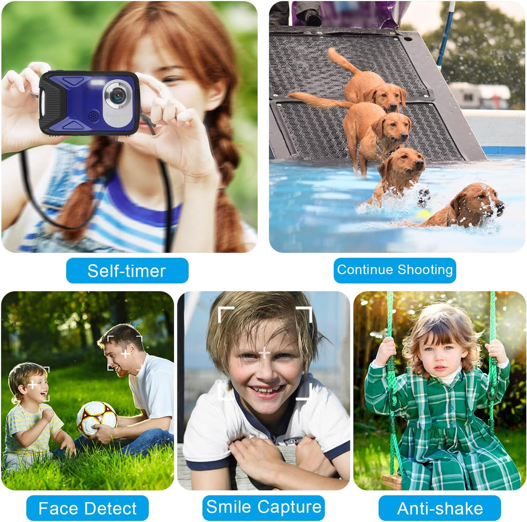 Waterproof 1080P 21MP Digital Camera with 2.8 LCD Screen 8X Zoom C653641