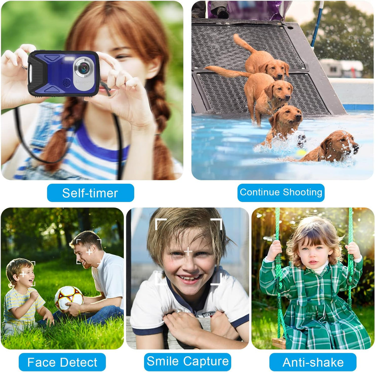 Waterproof 1080P 21MP Digital Camera with 2.8 LCD Screen 8X Zoom C653641
