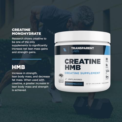 Creatine Monohydrate Powder with HMB, 30 Servings, Unflavored K977