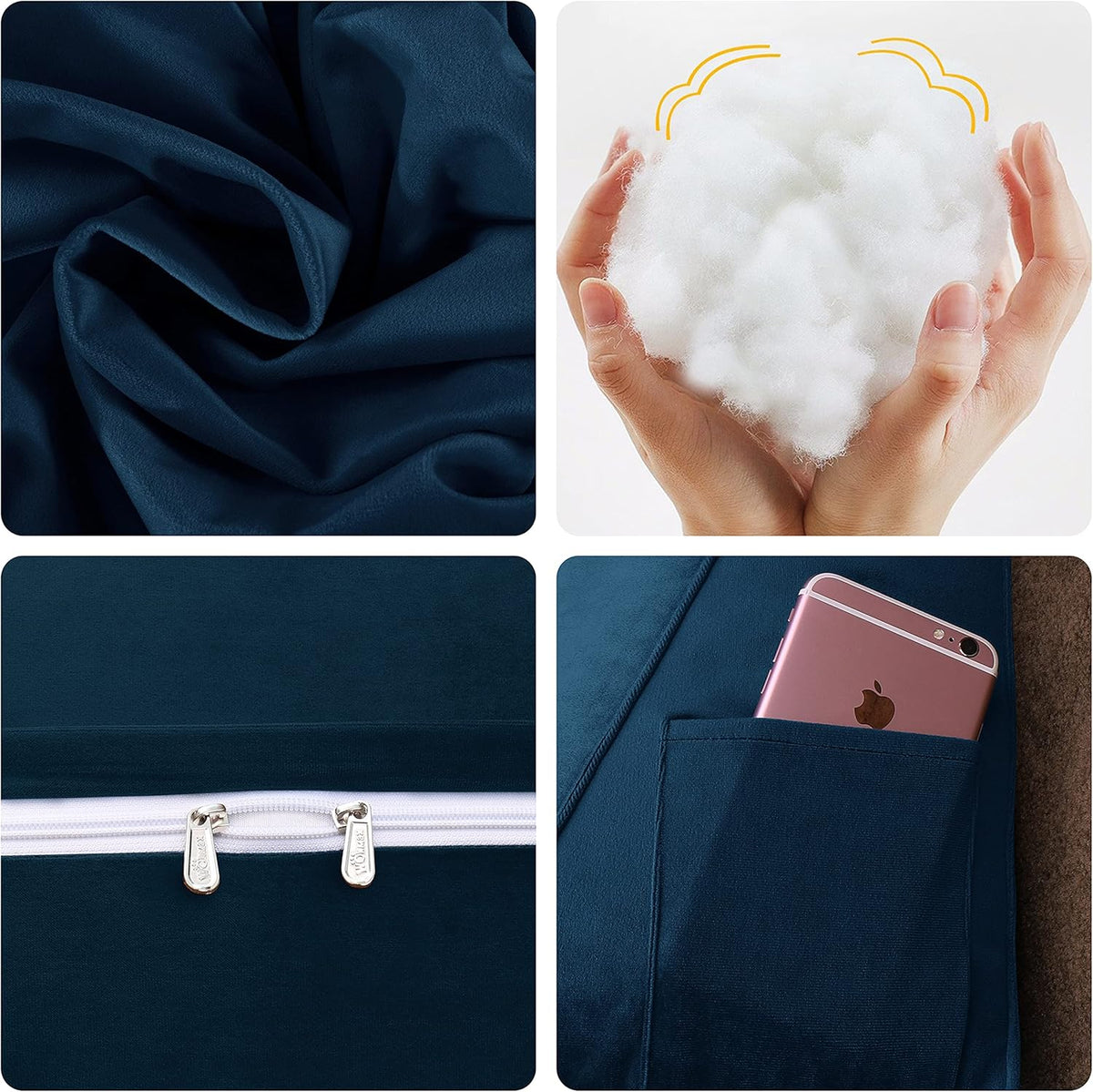 Deep Blue Velvet Large Reading Pillow P568
