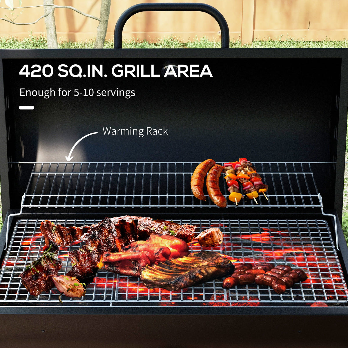 Wheeled Charcoal BBQ Grill S768337